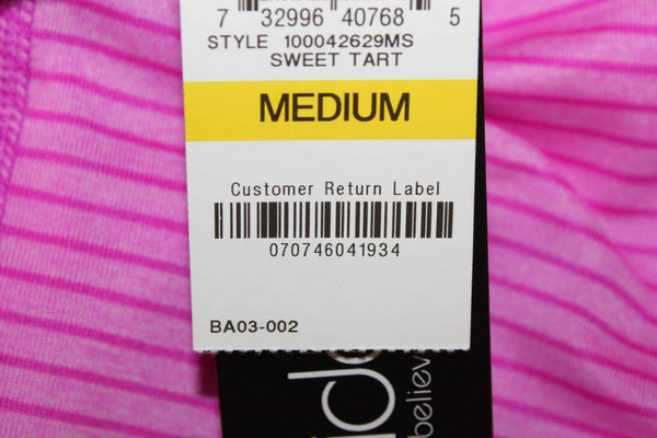 Ideology NEW Sz M Purple Pink Striped Lightweight Polyester Blend Top