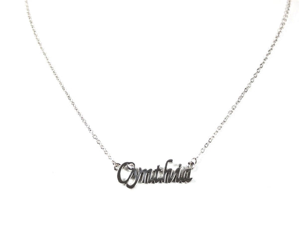 CYNTHIA Name NEW Silvertone Rhinestone 14.5" w 4.5" Multi Ring Ext Necklace