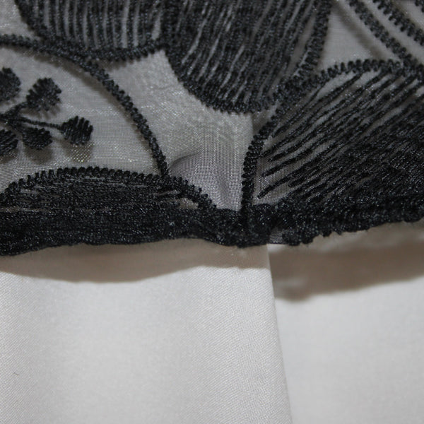 Ann Taylor Dress Sz 4 Black Grey Floral Lined Zip Nylon Polyester Dress