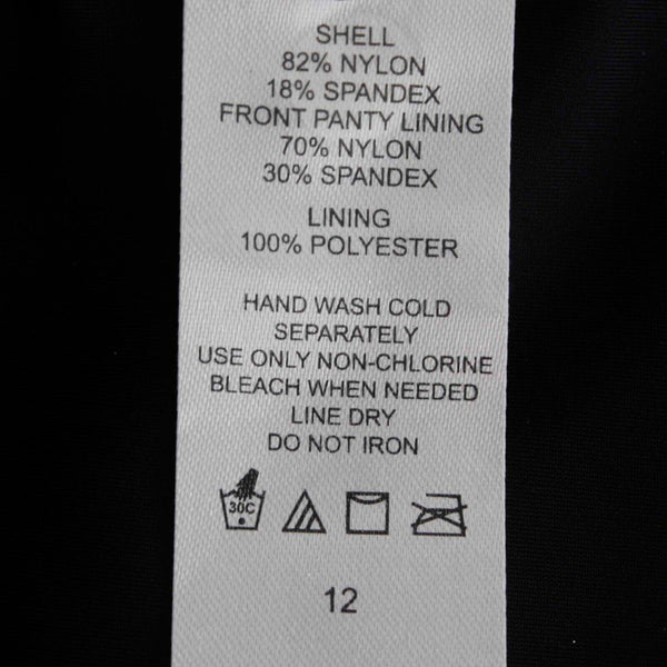 Contour NEW Sz 12 Black Lined Nylon Spandex Poly Swim Suit Bottom