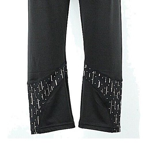 S2 Sportswear NEW $80 XL x 20 Black Gold Peach Foil Poly Spandex Legging Pant
