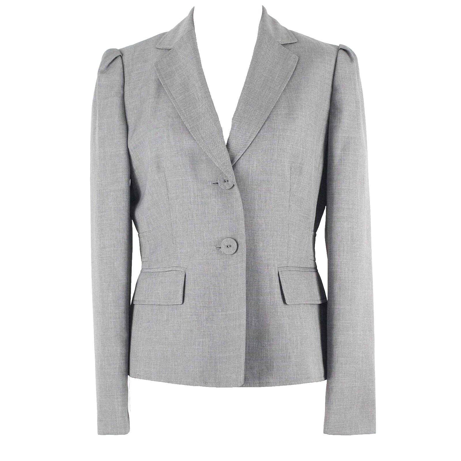 Nine & Co. Sz 6 Gray Lined 2 Button 100% Polyester Jacket
