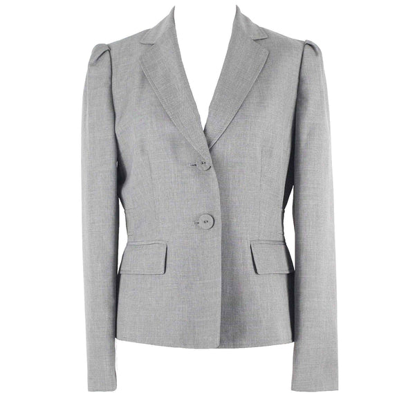 Nine & Co. Sz 6 Gray Lined 2 Button 100% Polyester Jacket