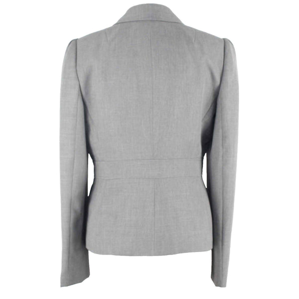 Nine & Co. Sz 6 Gray Lined 2 Button 100% Polyester Jacket