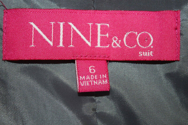 Nine & Co. Sz 6 Gray Lined 2 Button 100% Polyester Jacket