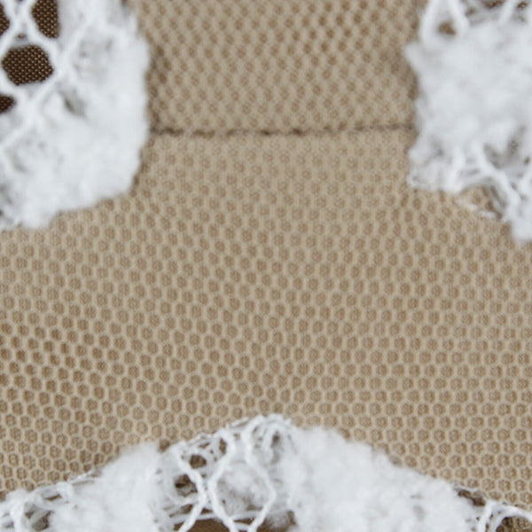 Ark and Co Sz L White Tan Fuzzy Lace Overlay Lining Arches Cotton Blend Dress