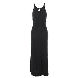 St John Evening Sz 4 Black Keyhole Neck Laced Santana Wool Blend Long Dress