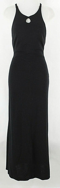 St John Evening Sz 4 Black Keyhole Neck Laced Santana Wool Blend Long Dress
