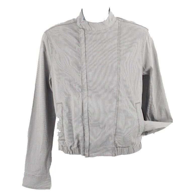 Joe's New Sz S Gray White Mini Herringbone Zip Front Cotton Elastane Jacket