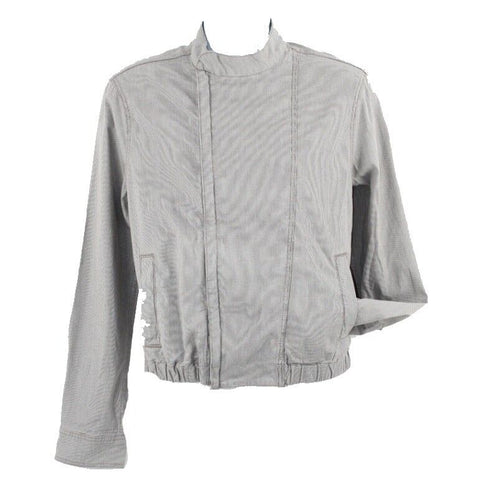 Joe's New Sz S Gray White Mini Herringbone Zip Front Cotton Elastane Jacket