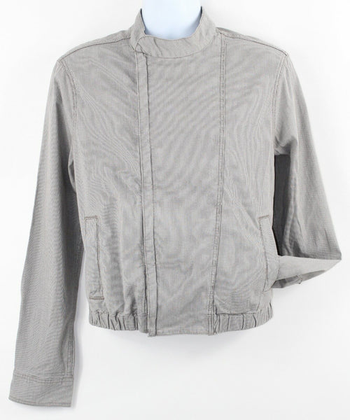 Joe's New Sz S Gray White Mini Herringbone Zip Front Cotton Elastane Jacket