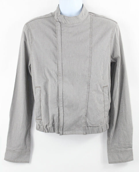 Joe's New Sz S Gray White Mini Herringbone Zip Front Cotton Elastane Jacket