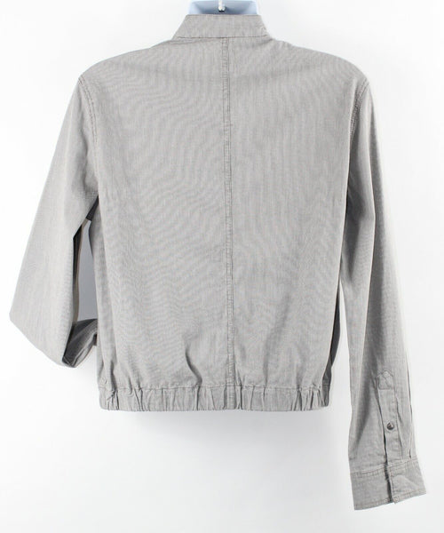 Joe's New Sz S Gray White Mini Herringbone Zip Front Cotton Elastane Jacket