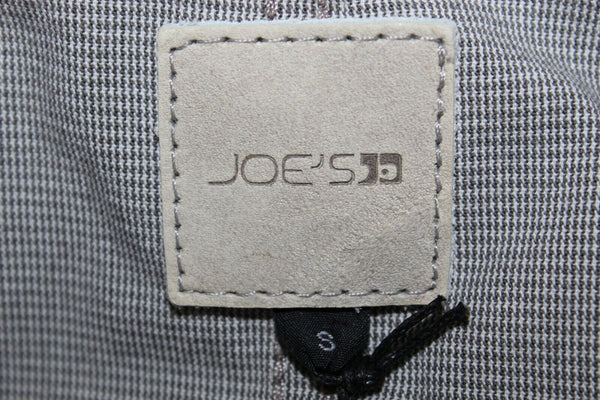 Joe's New Sz S Gray White Mini Herringbone Zip Front Cotton Elastane Jacket
