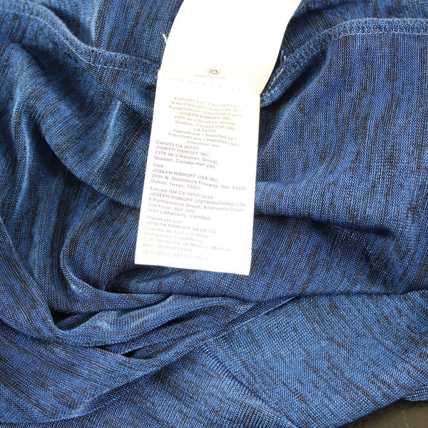 Joseph Ribkoff Sz 6 Royal Blue Asymm Mid Sleeve V Neck Polyester Tunic Top