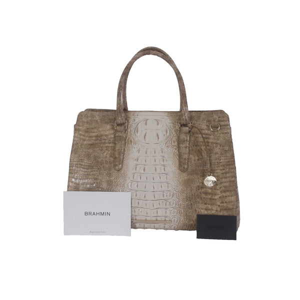 Brahmin Purse NEW $415 Finley 16 x 11 x6 Praline Ombre Melbourne Genuine Leather