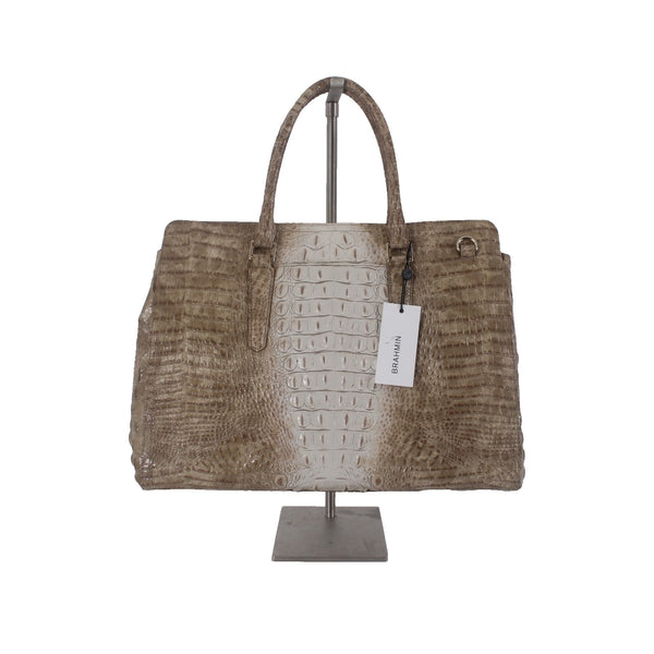 Brahmin Purse NEW $415 Finley 16 x 11 x6 Praline Ombre Melbourne Genuine Leather