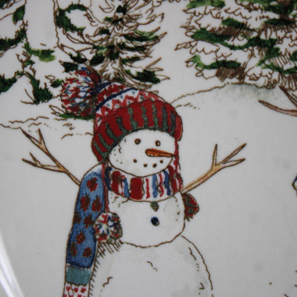 Williams Sonoma 8" Three Snowmen Set Of 3 Salad Plate