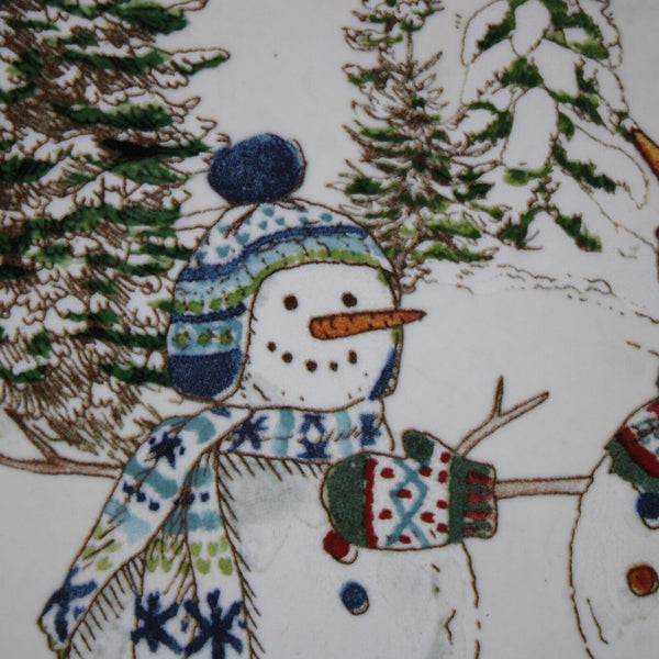 Williams Sonoma 8" Three Snowmen Set Of 3 Salad Plate