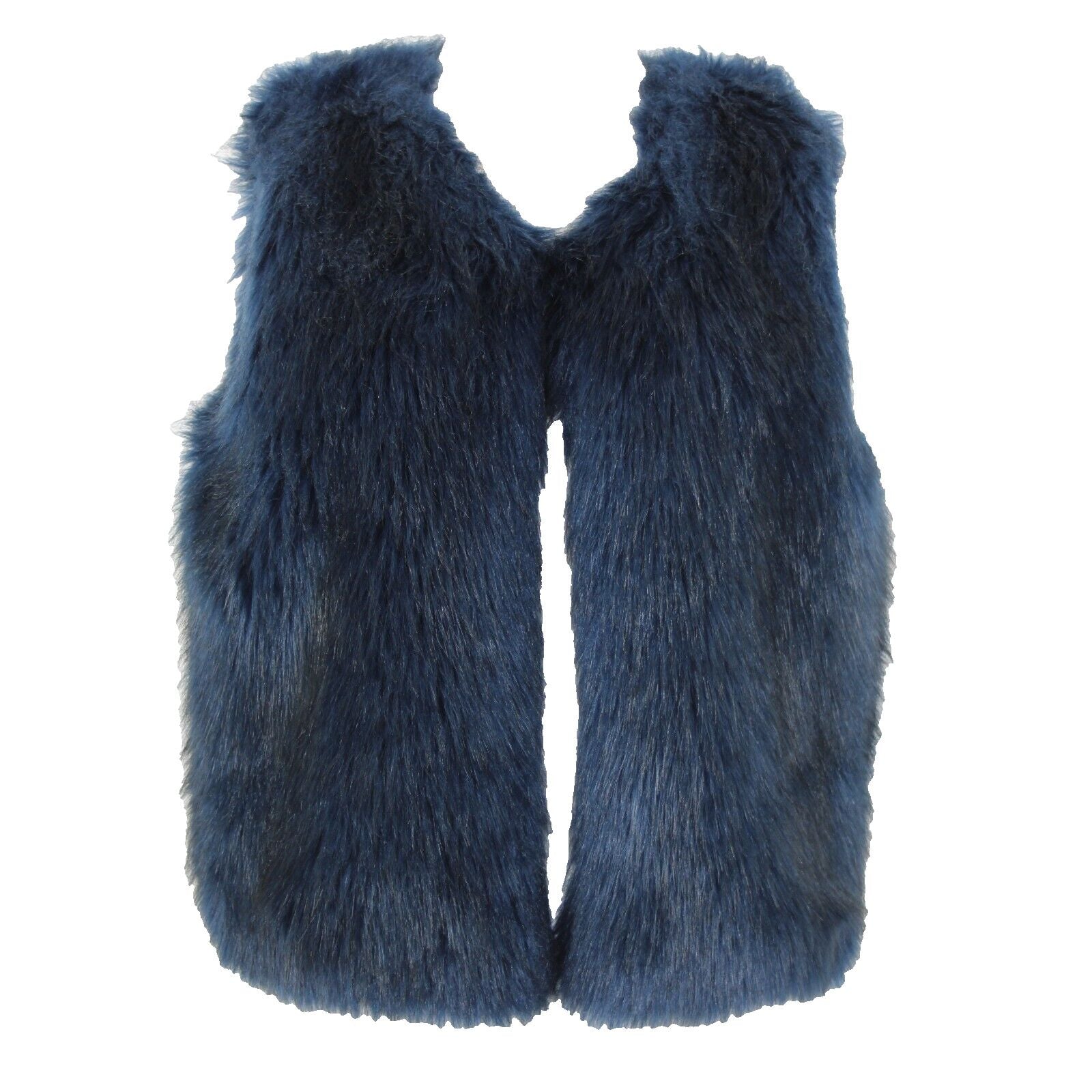 Shelli Segal Laundry Sz S Navy Blue Faux Fur Lined 100% Polyester Vest