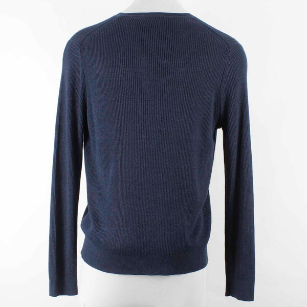 Vince NEW $245 Sz XL Navy Blue Ribbed 1/4 Button Linen Blend Men's Sweater