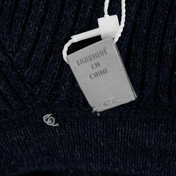 Vince NEW $245 Sz XL Navy Blue Ribbed 1/4 Button Linen Blend Men's Sweater