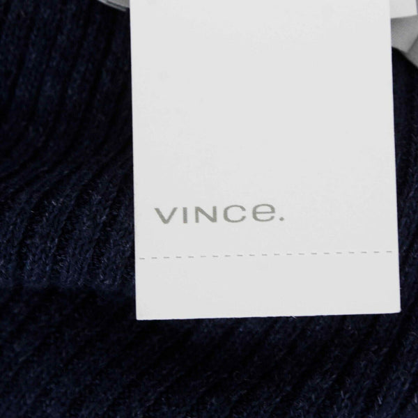 Vince NEW $245 Sz XL Navy Blue Ribbed 1/4 Button Linen Blend Men's Sweater