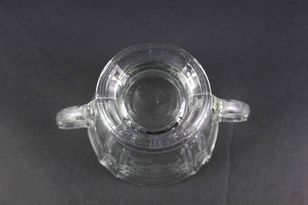 Depression Pressed Clear 3.25" Raised Motif Sugar Creamer Set