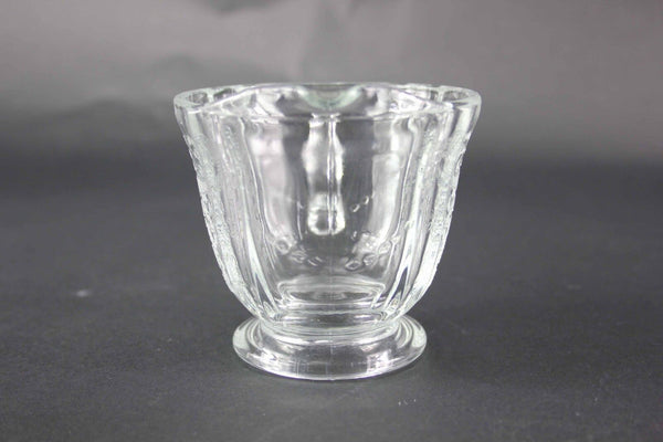 Depression Pressed Clear 3.25" Raised Motif Sugar Creamer Set