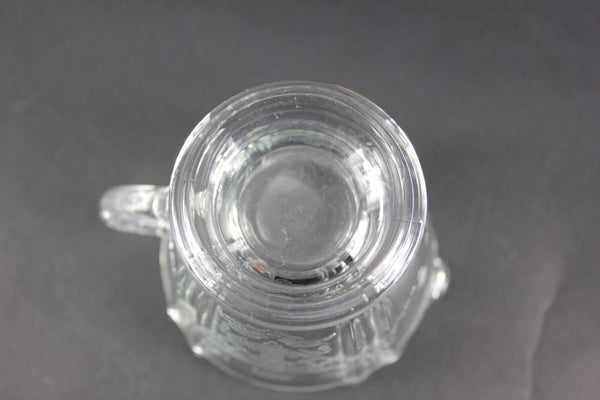 Depression Pressed Clear 3.25" Raised Motif Sugar Creamer Set