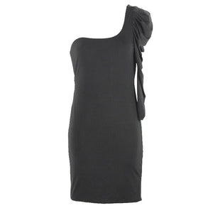 XXI Sz S Black 1 Long Puffed Sleeve Poly Blend Bodycon Dress