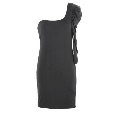 XXI Sz S Black 1 Long Puffed Sleeve Poly Blend Bodycon Dress