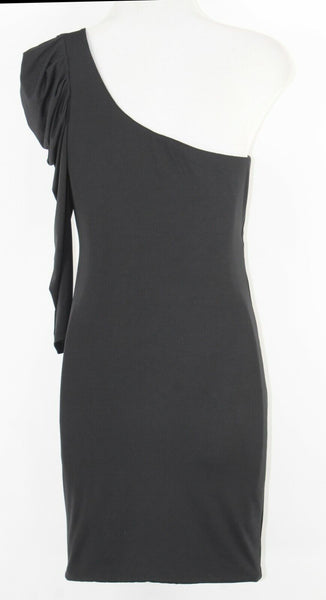 XXI Sz S Black 1 Long Puffed Sleeve Poly Blend Bodycon Dress