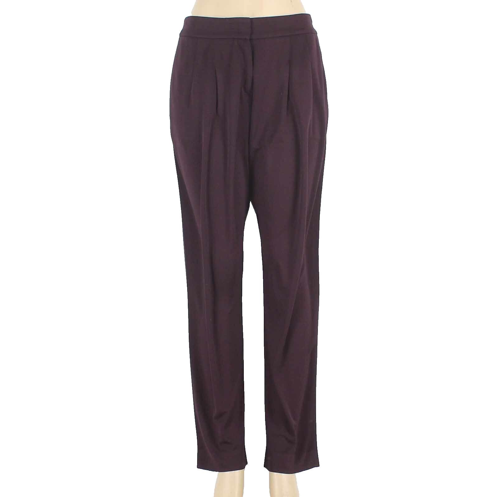 Akris Sz 8 x 30 Purple Pleated Front Pockets 100% Viscose Trouser Pant