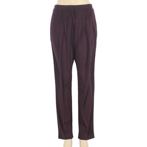 Akris Sz 8 x 30 Purple Pleated Front Pockets 100% Viscose Trouser Pant