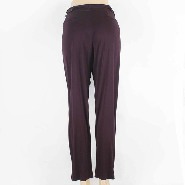 Akris Sz 8 x 30 Purple Pleated Front Pockets 100% Viscose Trouser Pant