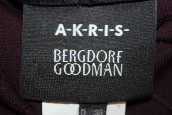 Akris Sz 8 x 30 Purple Pleated Front Pockets 100% Viscose Trouser Pant
