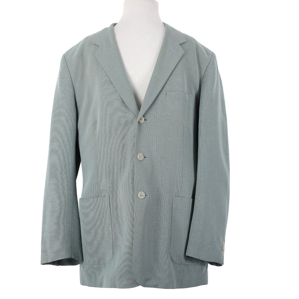 Claiborne Sz 42R Soft Blue Green Rayon Blend Patch Pocket 3 Button Sport Jacket