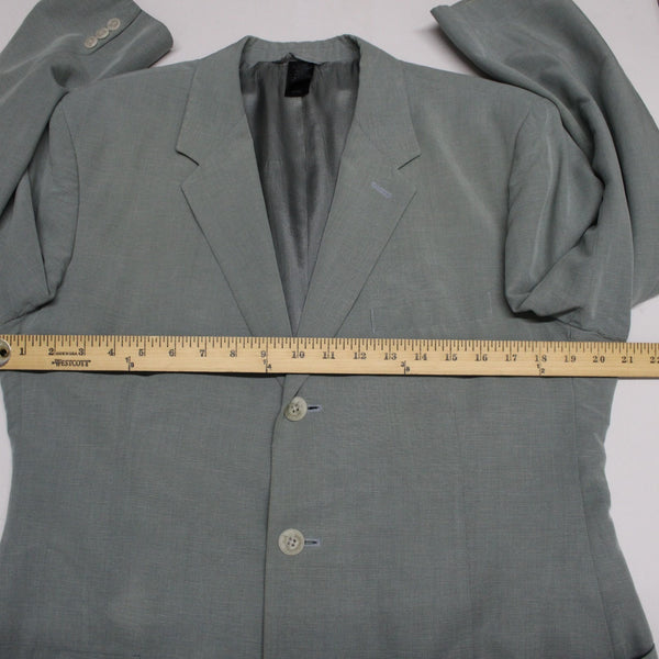 Claiborne Sz 42R Soft Blue Green Rayon Blend Patch Pocket 3 Button Sport Jacket