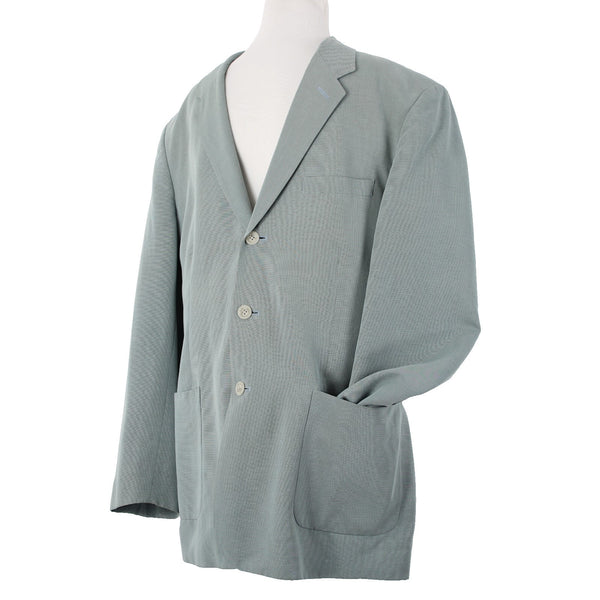 Claiborne Sz 42R Soft Blue Green Rayon Blend Patch Pocket 3 Button Sport Jacket