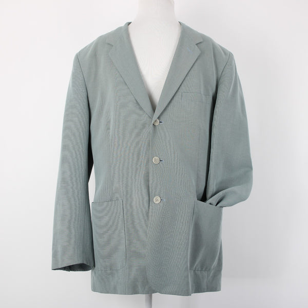 Claiborne Sz 42R Soft Blue Green Rayon Blend Patch Pocket 3 Button Sport Jacket