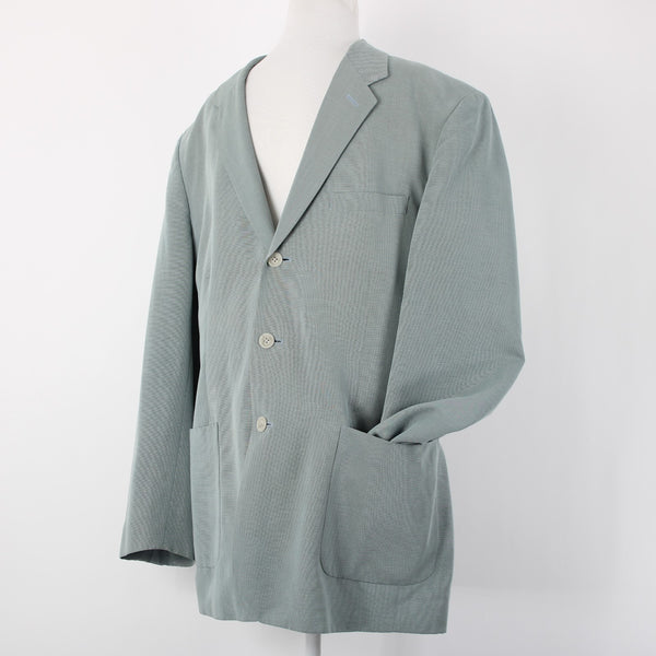 Claiborne Sz 42R Soft Blue Green Rayon Blend Patch Pocket 3 Button Sport Jacket