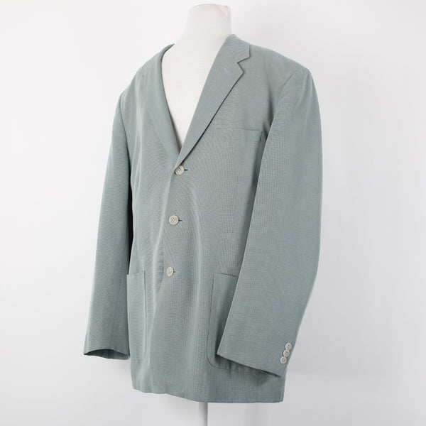 Claiborne Sz 42R Soft Blue Green Rayon Blend Patch Pocket 3 Button Sport Jacket