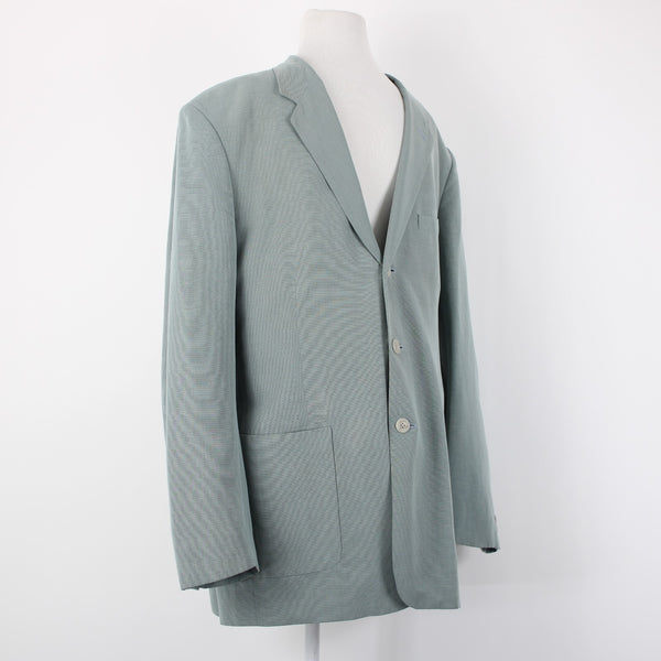 Claiborne Sz 42R Soft Blue Green Rayon Blend Patch Pocket 3 Button Sport Jacket