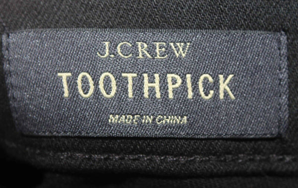 J Crew Toothpick Sz 27 X 28 Black Skinny Cotton Blend Jeans