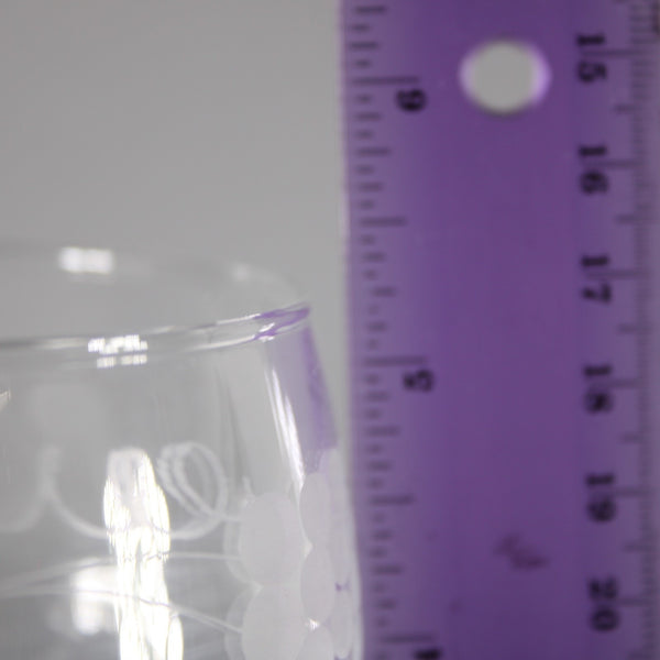 Luminare Wine Glass Clear Green Grape Vines Striated 5.25" Wine Glasses