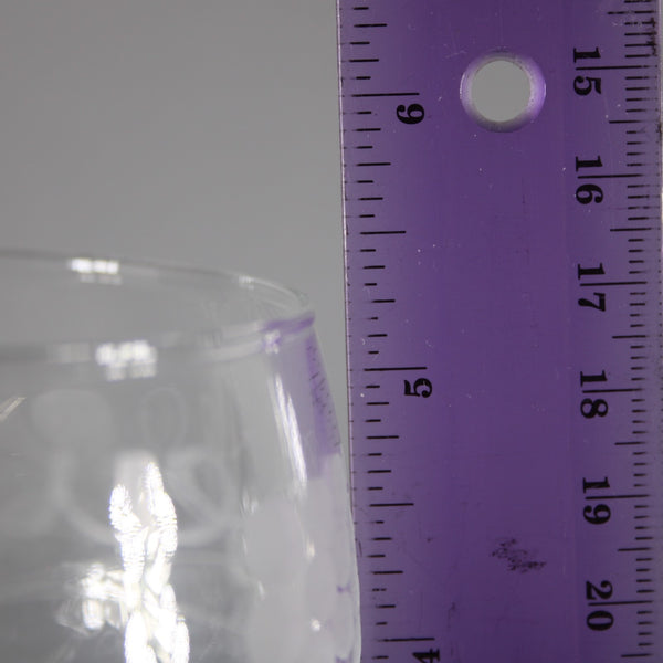 Luminare Wine Glass Clear Green Grape Vines Striated 5.25" Wine Glasses