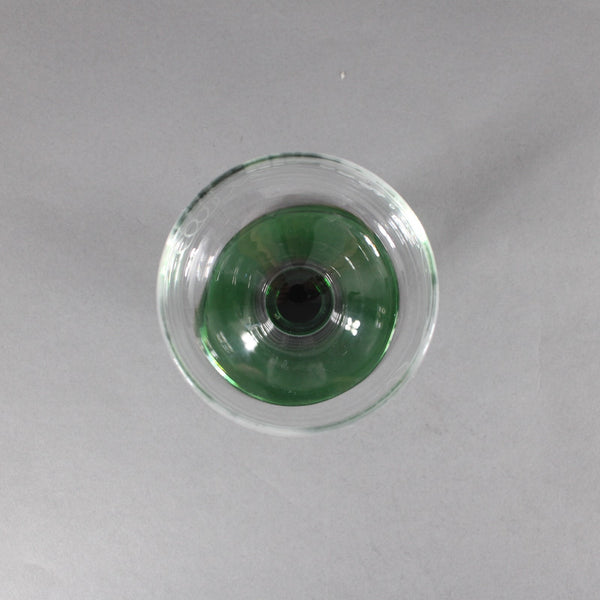 Luminare Wine Glass Clear Green Grape Vines Striated 5.25" Wine Glasses