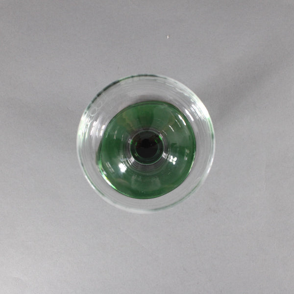 Luminare Wine Glass Clear Green Grape Vines Striated 5.25" Wine Glasses