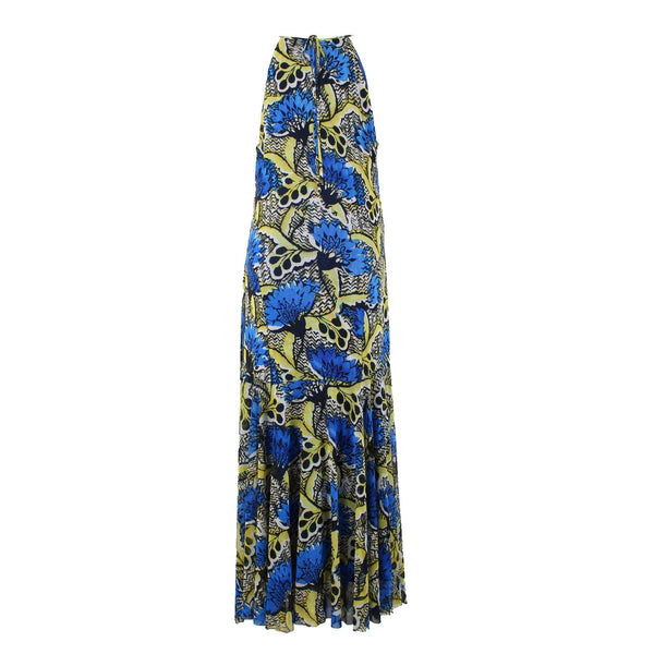 Nine West Dress Sz 16 Blue Yellow Multicolor Lined Mesh Polyester Elastane Dress